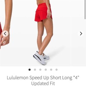 Lululemon - Speed Up Short 4” - size 4